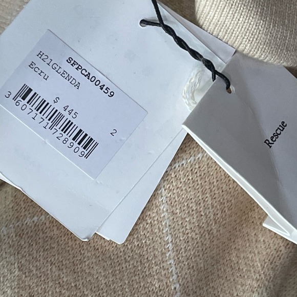 Sandro Paris Glenda Argyle Wool/Cashmere Blend Cardigan Size 2 / US 6 NWT - Picture 12 of 14